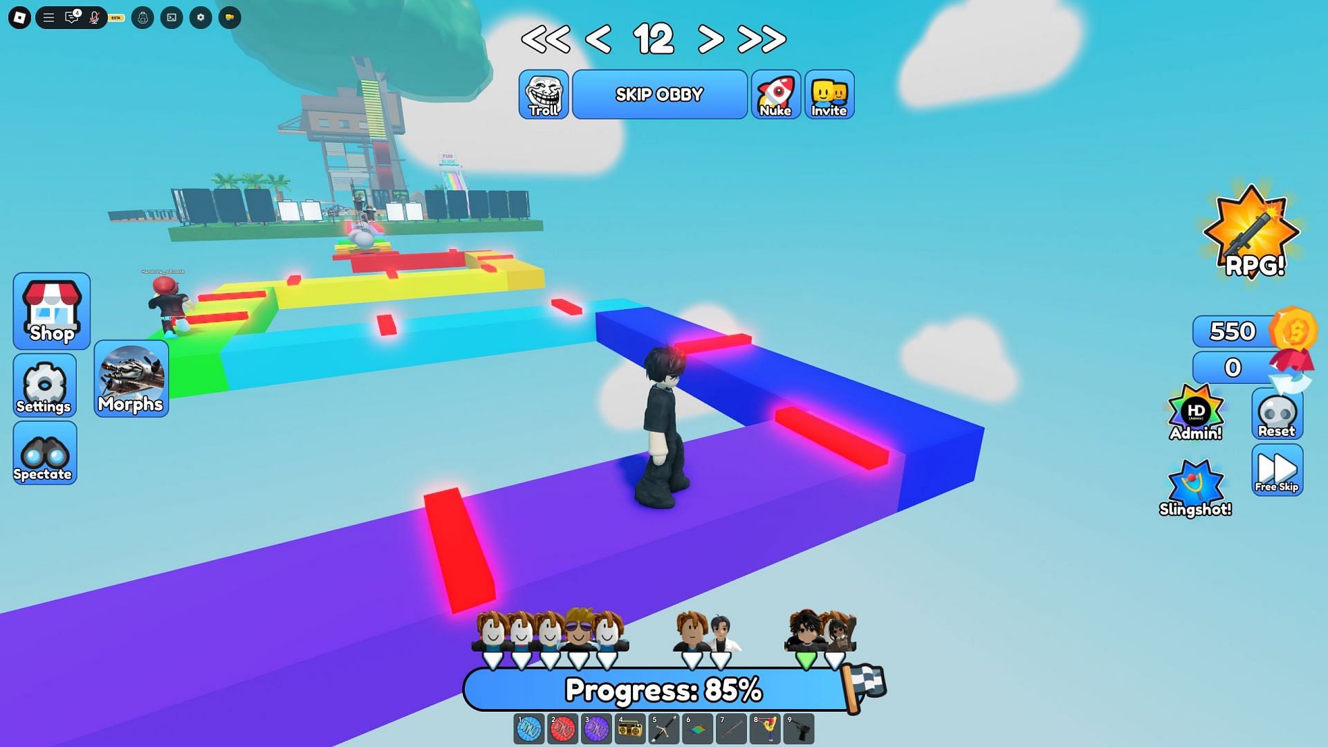 Completing the obby in Italian Brainrot Challenge (Image via Roblox)
